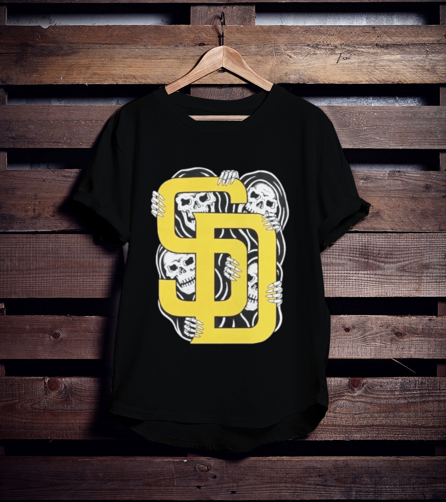 San Diego Padres SD Yellow Grim Reaper Skeletons T-Shirt