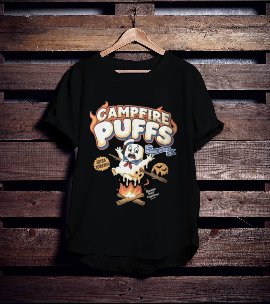 Stay Puft Campfire Puffs Extra Toasted Marshmallow Treats T-Shirt