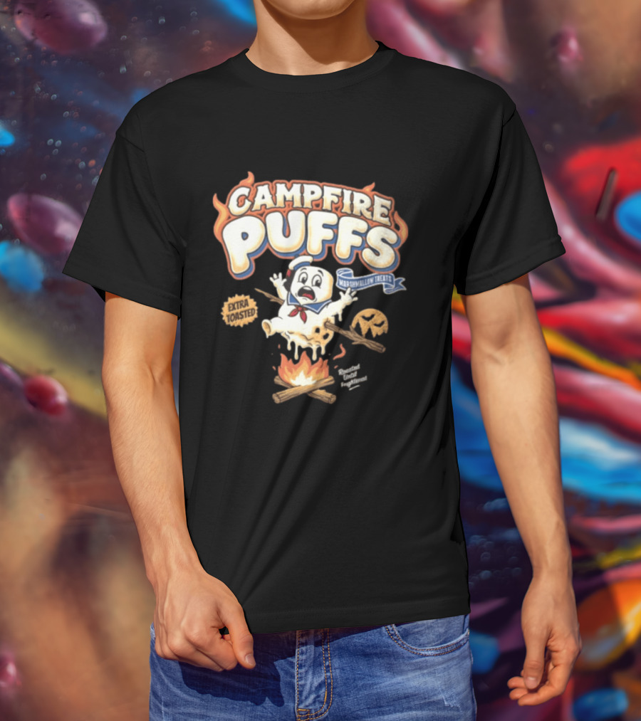 Stay Puft Campfire Puffs Extra Toasted Marshmallow Treats T-Shirt