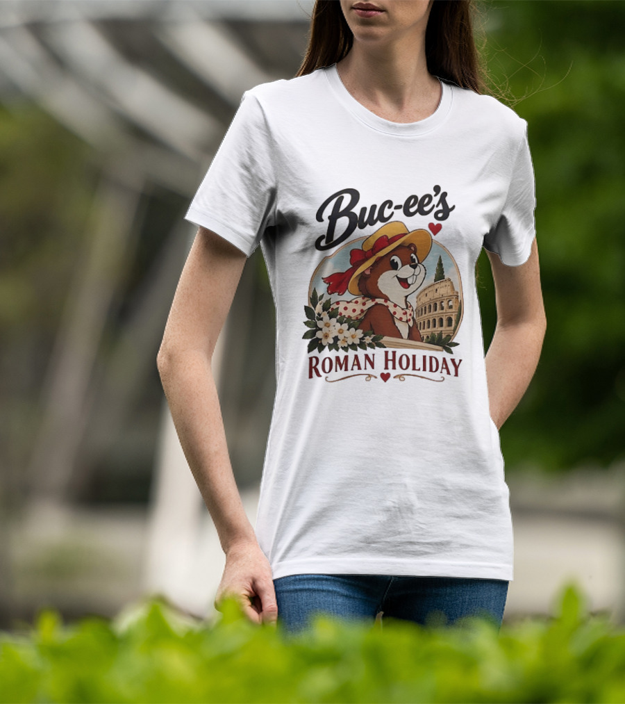 Buc Ee's Roman Holiday Travel Far Good Snacks Colosseum Adventure T-Shirt