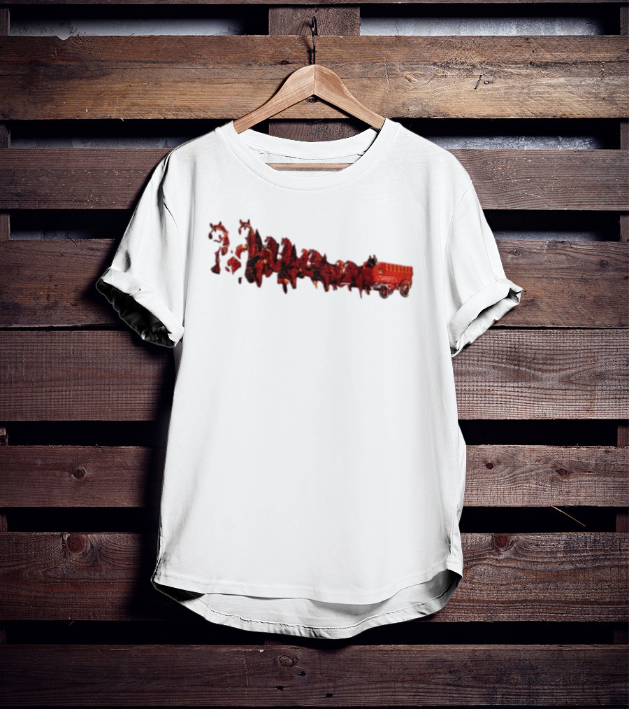 Budweiser Clydesdales Beer Wagon Team Horses T-Shirt