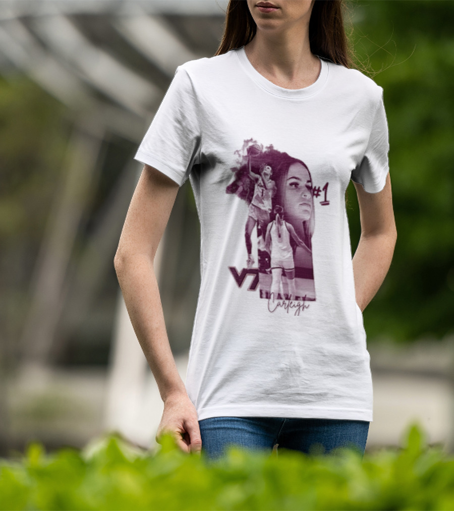 Carleigh Wenzel Virginia Tech Hokies Number 1 Let's Go Hokies Basketball Player VT T-Shirt