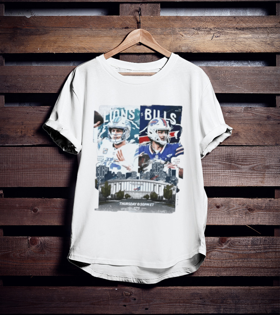 Jared Goff Detroit Lions Vs Josh Allen Buffalo Bills Thursday Night Football Week 02 6:30 PM ET T-Shirt