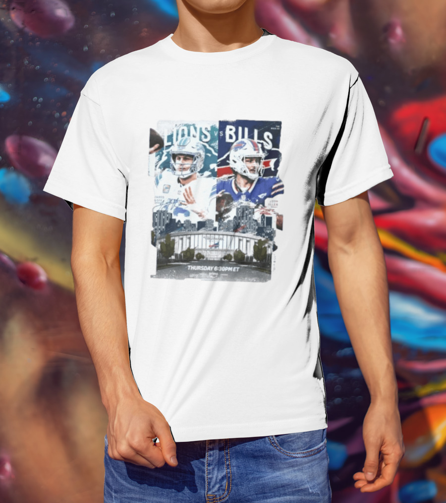 Jared Goff Detroit Lions Vs Josh Allen Buffalo Bills Thursday Night Football Week 02 6:30 PM ET T-Shirt
