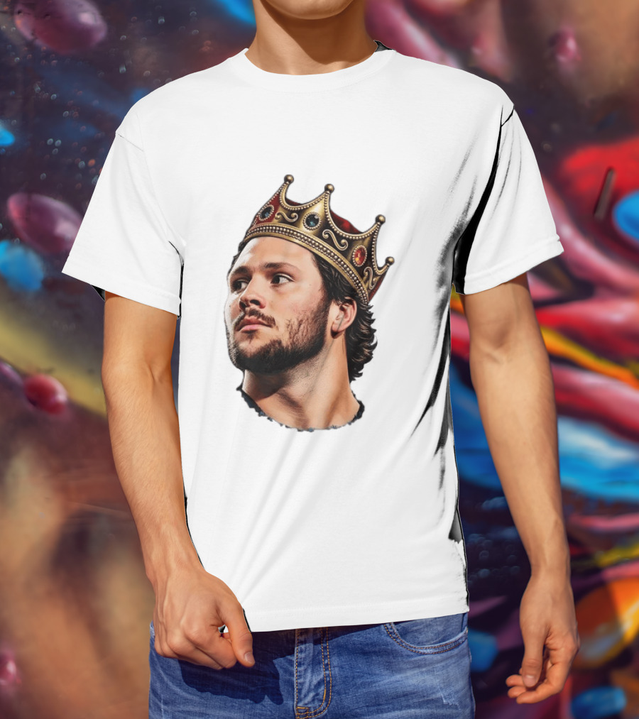 Josh Allen Buffalo Bills King Crown Football T-Shirt