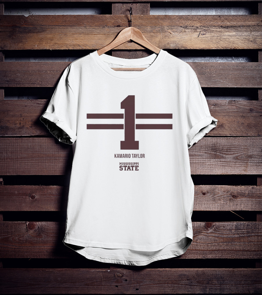 Kamario Taylor Mississippi State Number 1 Bulldogs Football T-Shirt