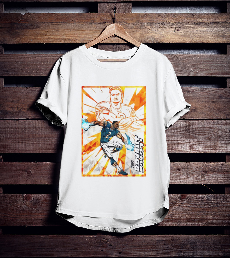 Coby Bryant Seattle Seahawks Football Card Dynamic Illustration With Chicago Bears T-Shirt