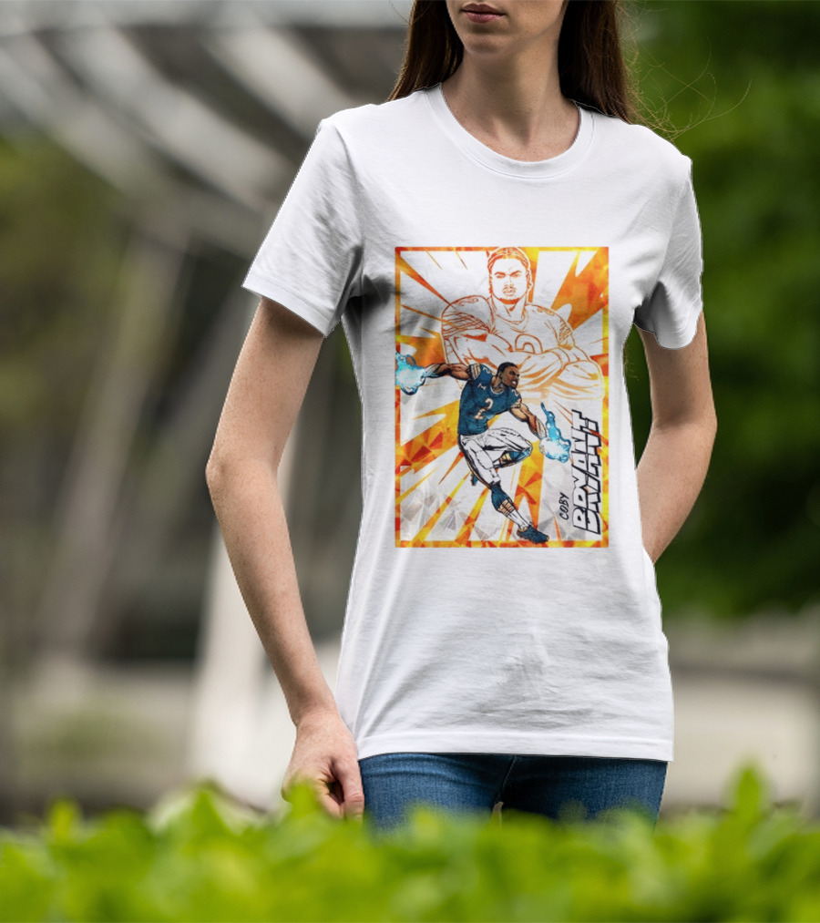 Coby Bryant Seattle Seahawks Football Card Dynamic Illustration With Chicago Bears T-Shirt