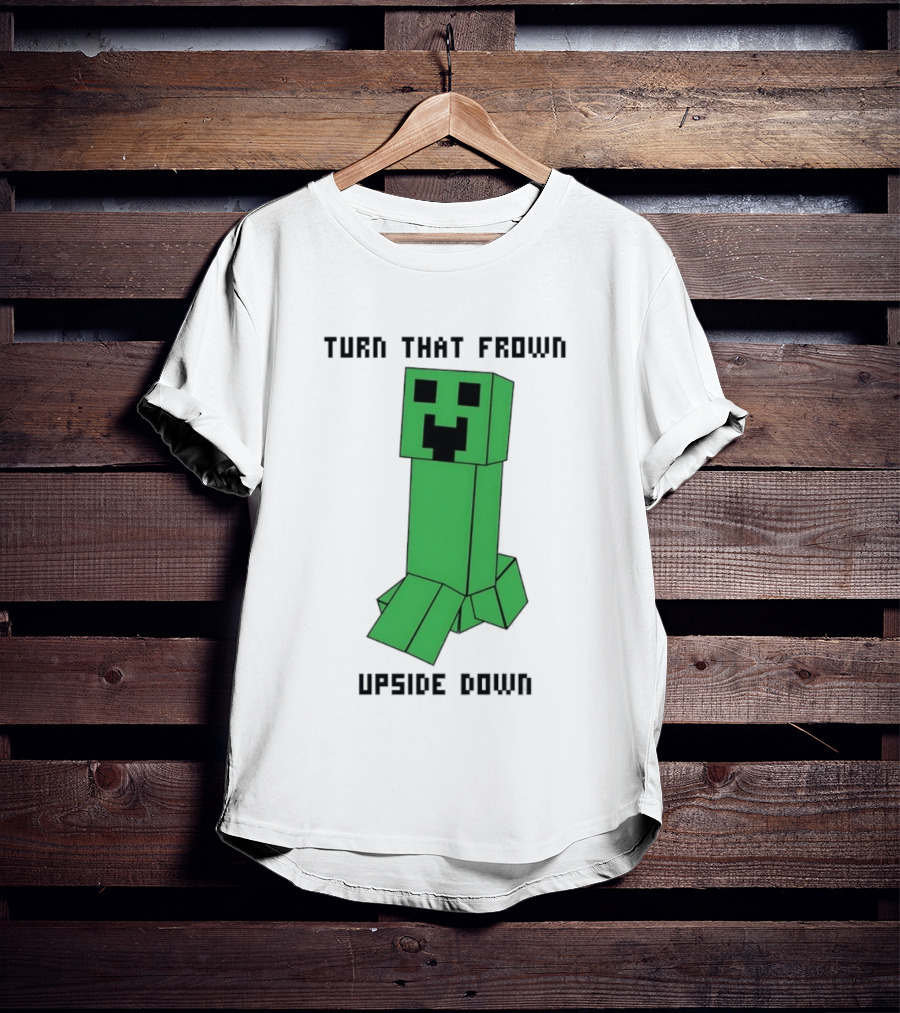 Creeper Turn That Frown Upside Down Gaming Block T-Shirt