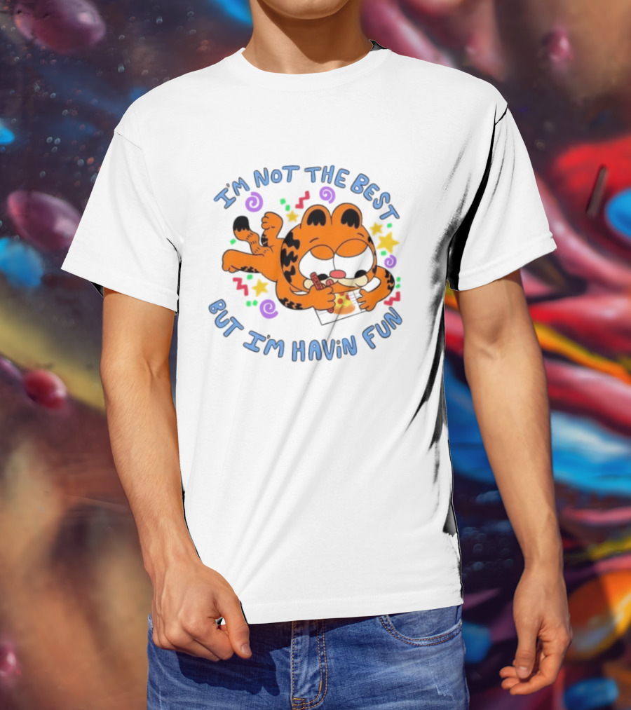 Lasagna Cat Not The Best But Havin' Fun Retro Comic T-Shirt