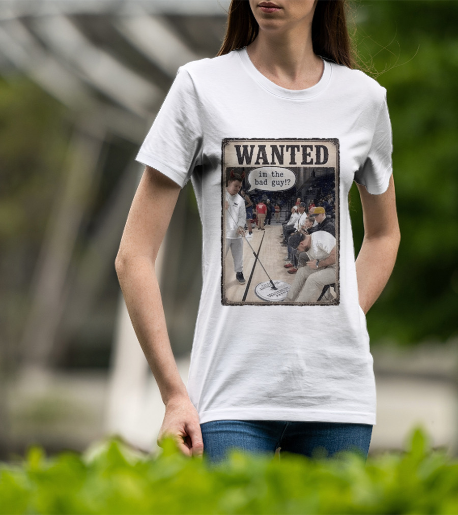 Wanted Im The Bad Guy!? Basketball Court Scene With Devil Horns T-Shirt