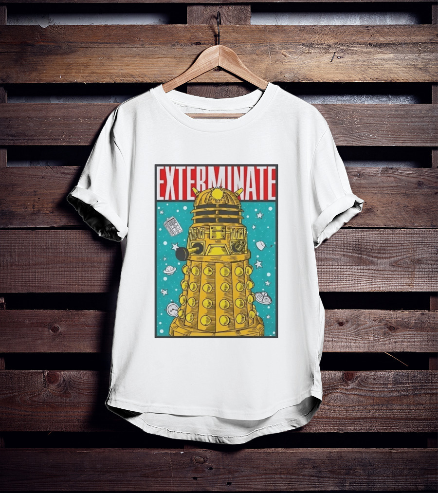 Doctor Who Dalek Exterminate Sci Fi BBC Classic Alien Robot T-Shirt