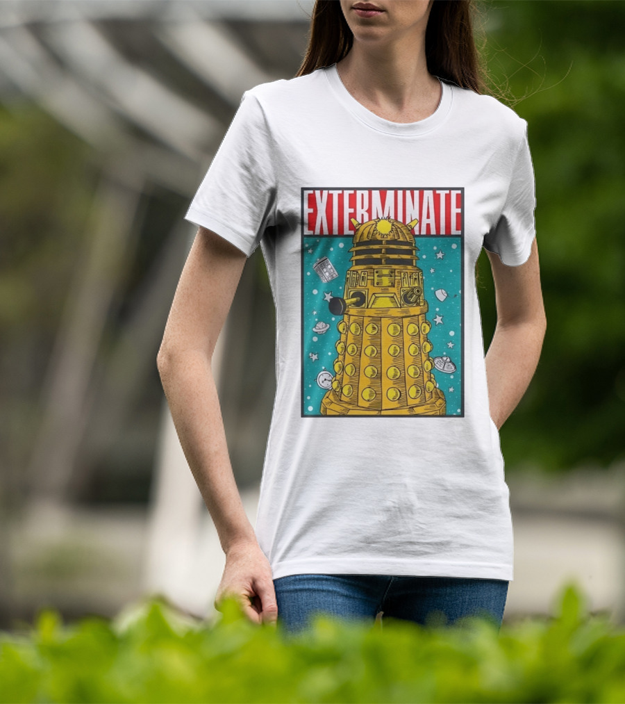 Doctor Who Dalek Exterminate Sci Fi BBC Classic Alien Robot T-Shirt