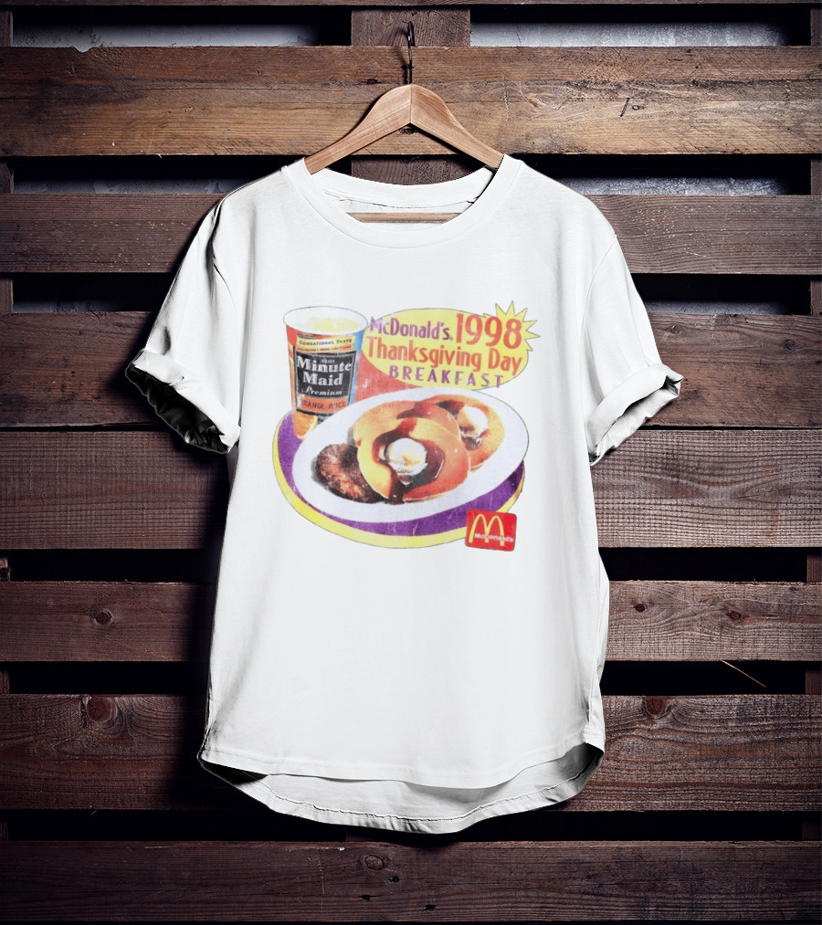 Minute Maid Orange Juice McDonald's 1998 Thanksgiving Day Breakfast Burgers T-Shirt