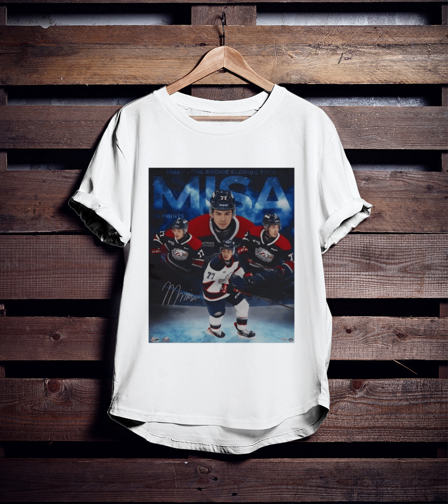 Michael Misa Saginaw Spirit 2022 23 OHL Rookie 56 Points T-Shirt