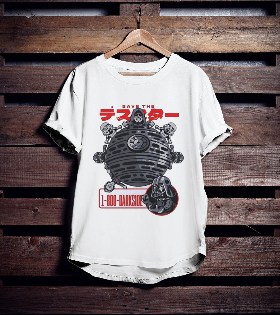 Save The Death Star 1 800 Darkside Star Wars Darth Vader And Stormtroopers T-Shirt