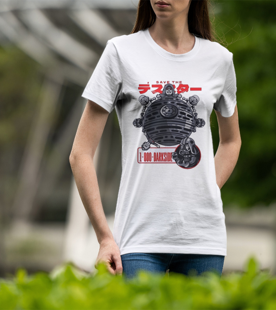 Save The Death Star 1 800 Darkside Star Wars Darth Vader And Stormtroopers T-Shirt