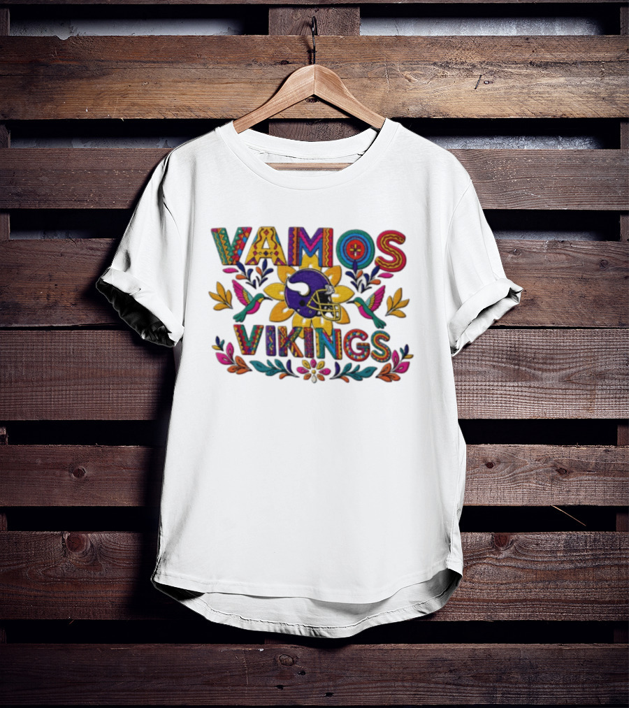 Minnesota Vikings Vamos Alebrije Football Helmet Floral T-Shirt