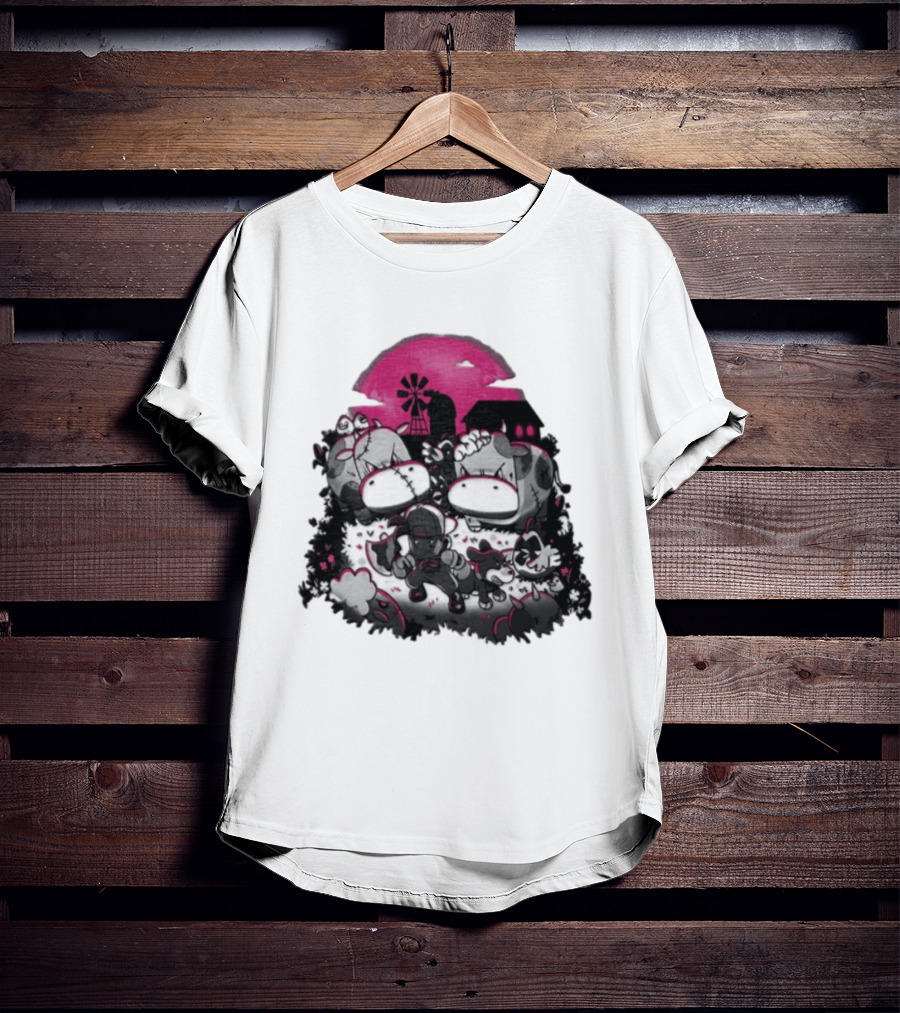 Harvest Moon Pete Zombie Farm Animals Horror Night Of The Living Farm Village T-Shirt