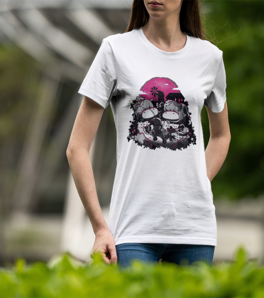 Harvest Moon Pete Zombie Farm Animals Horror Night Of The Living Farm Village T-Shirt