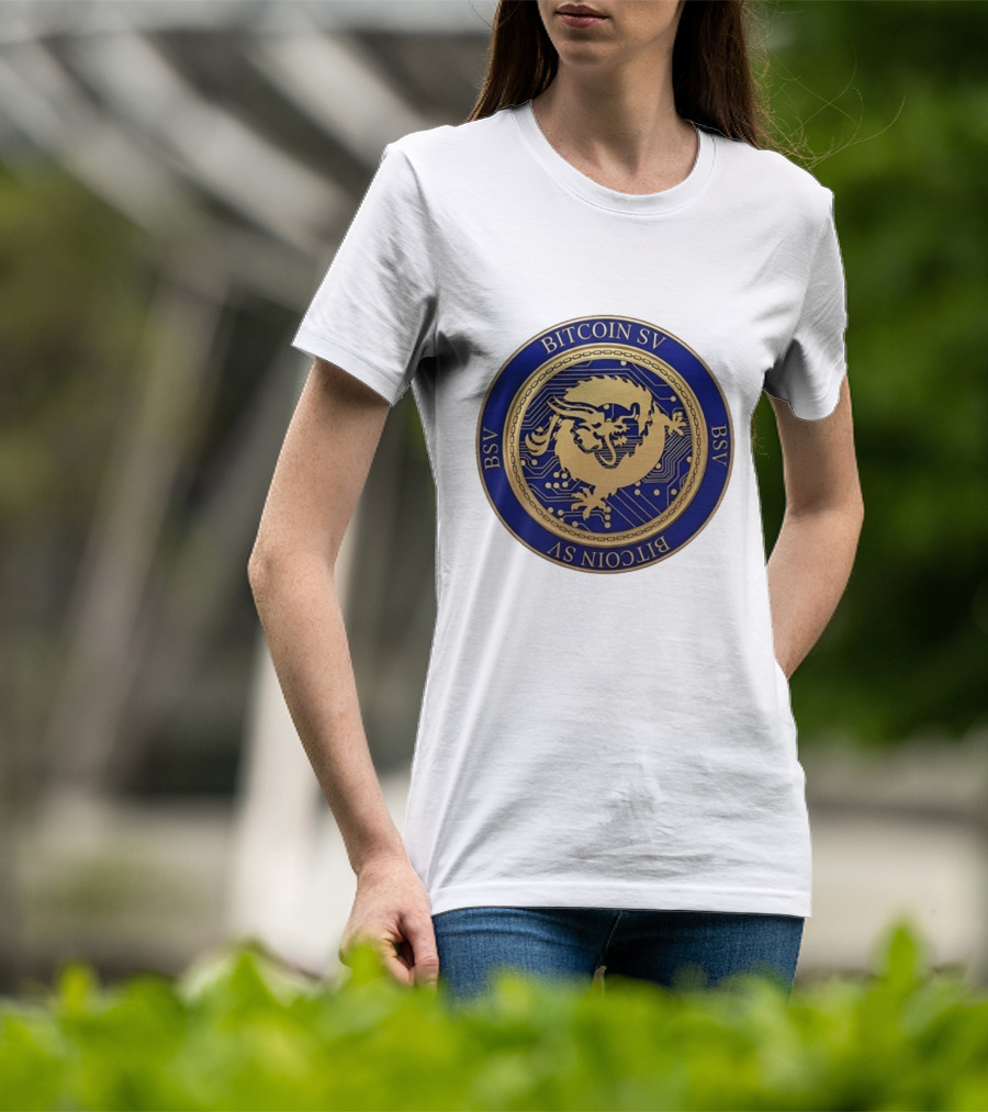 Bitcoin SV BSV Cryptocurrency Dragon Emblem My Pronouns Are All T-Shirt