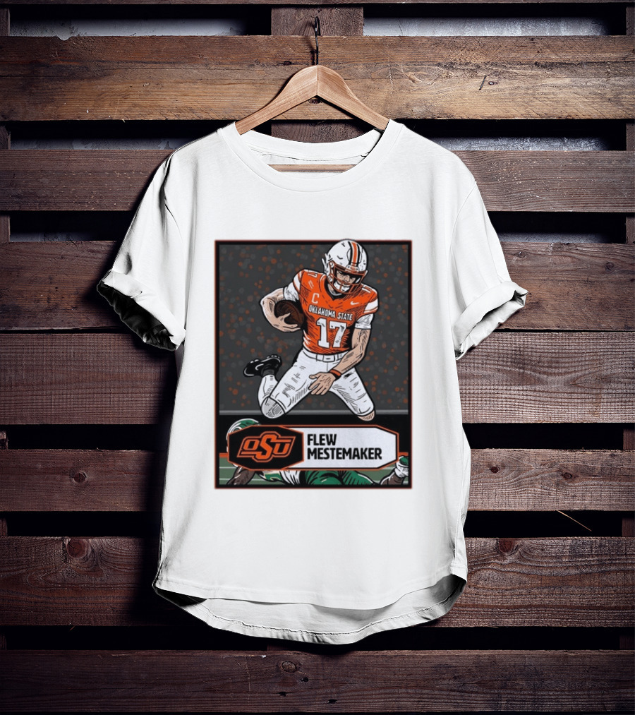 Oklahoma State Cowboys Flew Mestemaker 17 College Football Player Card T-Shirt