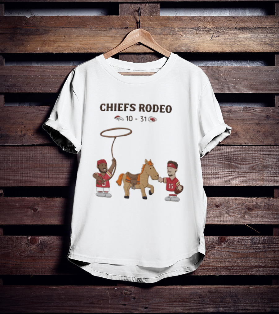 Patrick Mahomes Travis Kelce Chiefs Rodeo 10 31 Broncos T-Shirt