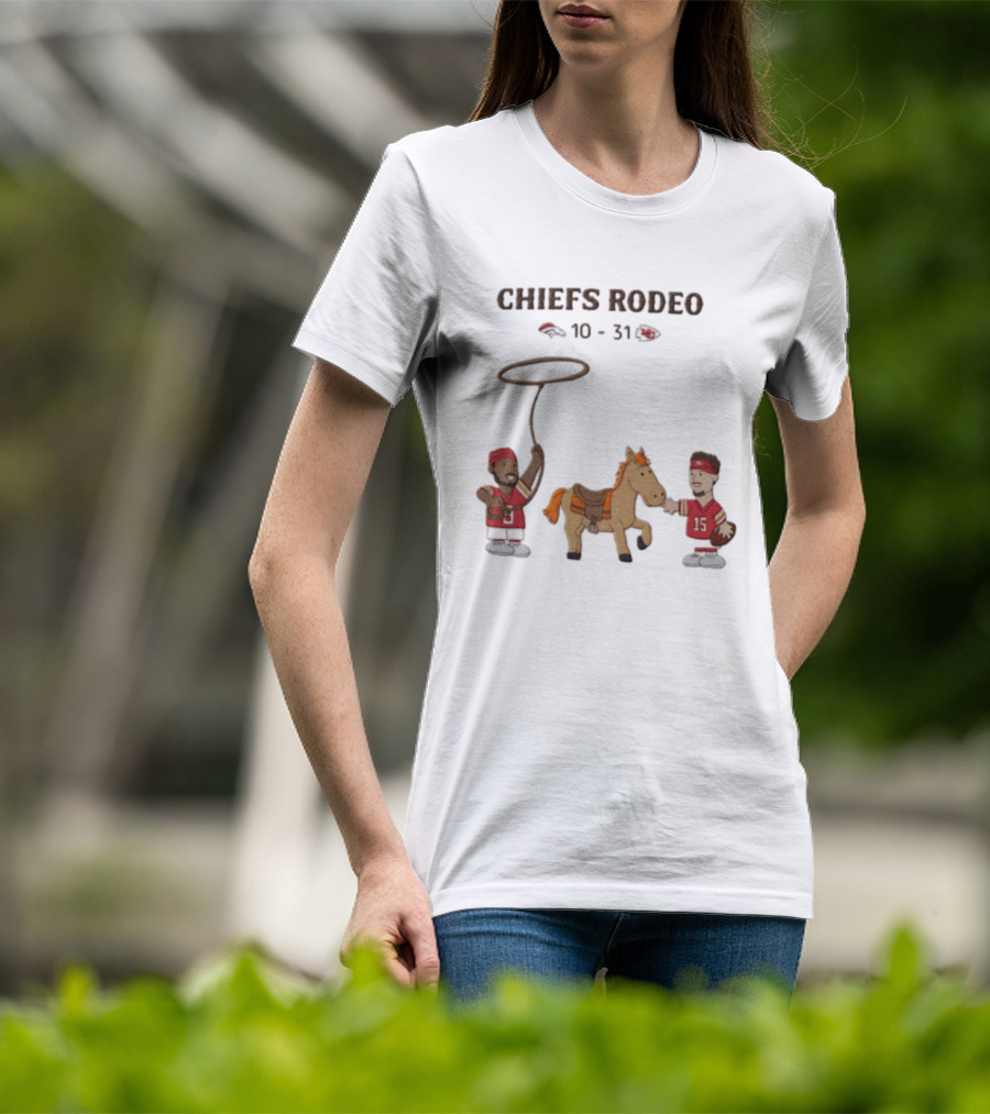 Patrick Mahomes Travis Kelce Chiefs Rodeo 10 31 Broncos T-Shirt