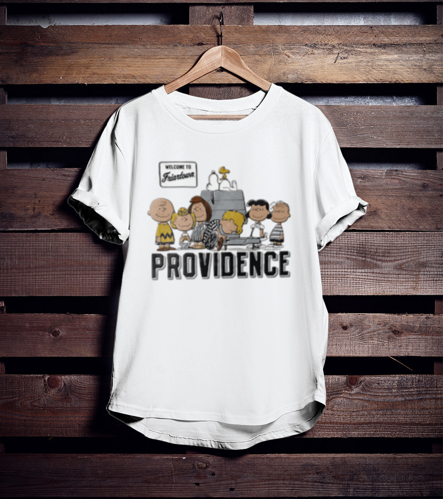 Providence Friars Welcome To Friartown Peanuts Characters Snoopy Charlie Brown Piano Scene T-Shirt