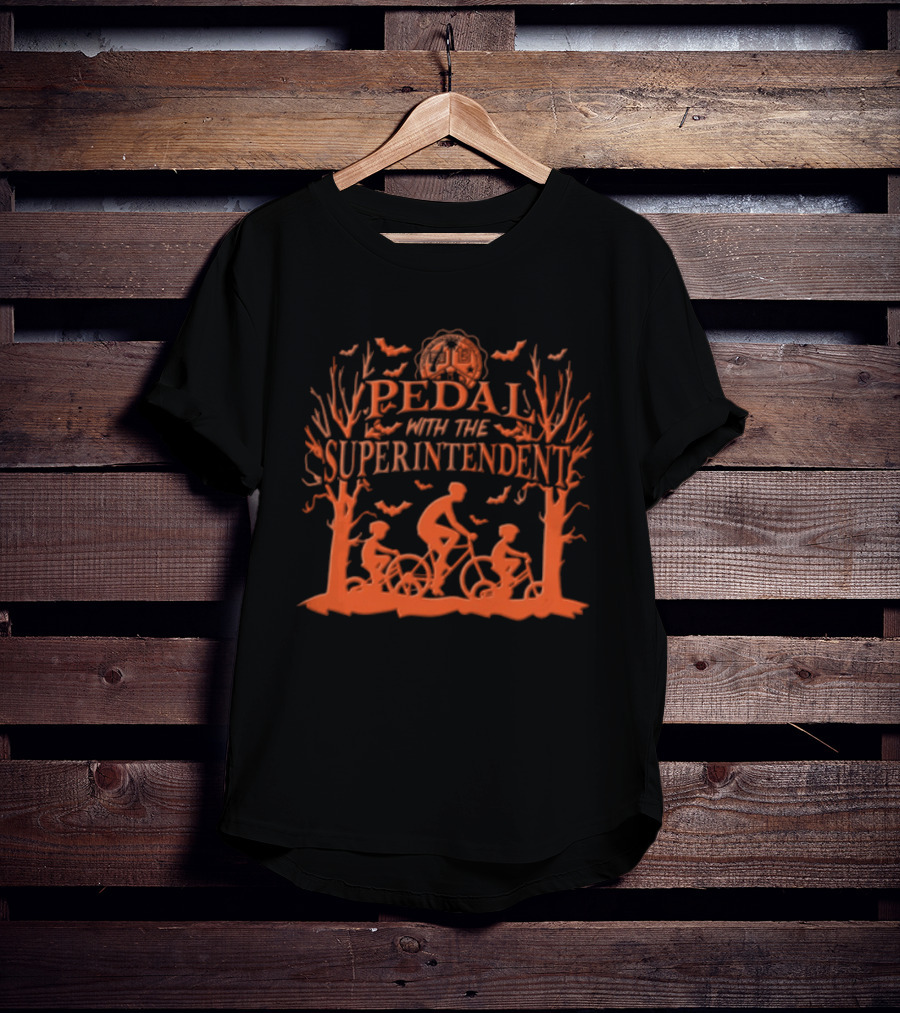 Brownsville Independent School District Pedal With The Superintendent Cycling Event Trees And Bats T-Shirt