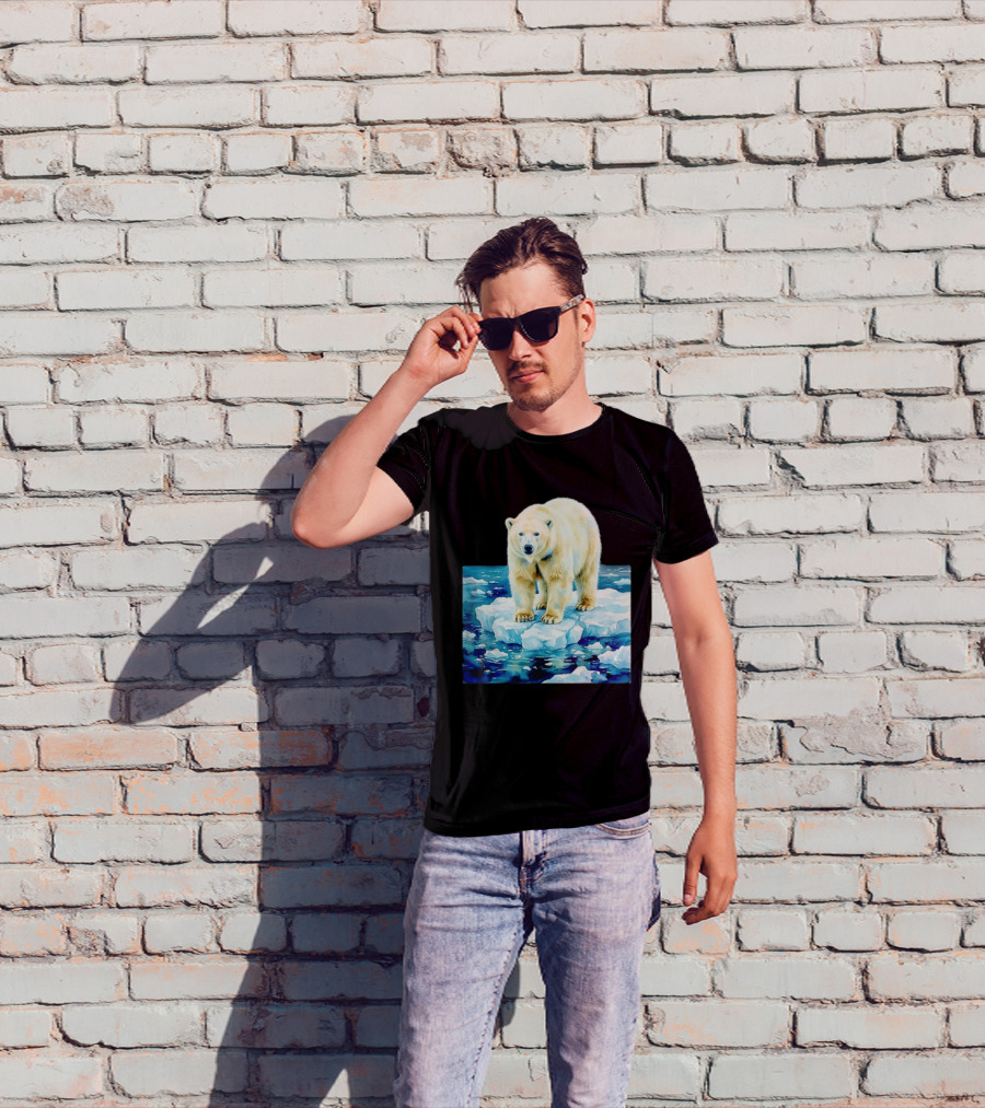 Majestic Polar Bear On Melting Iceberg Arctic Wildlife Scene T-Shirt