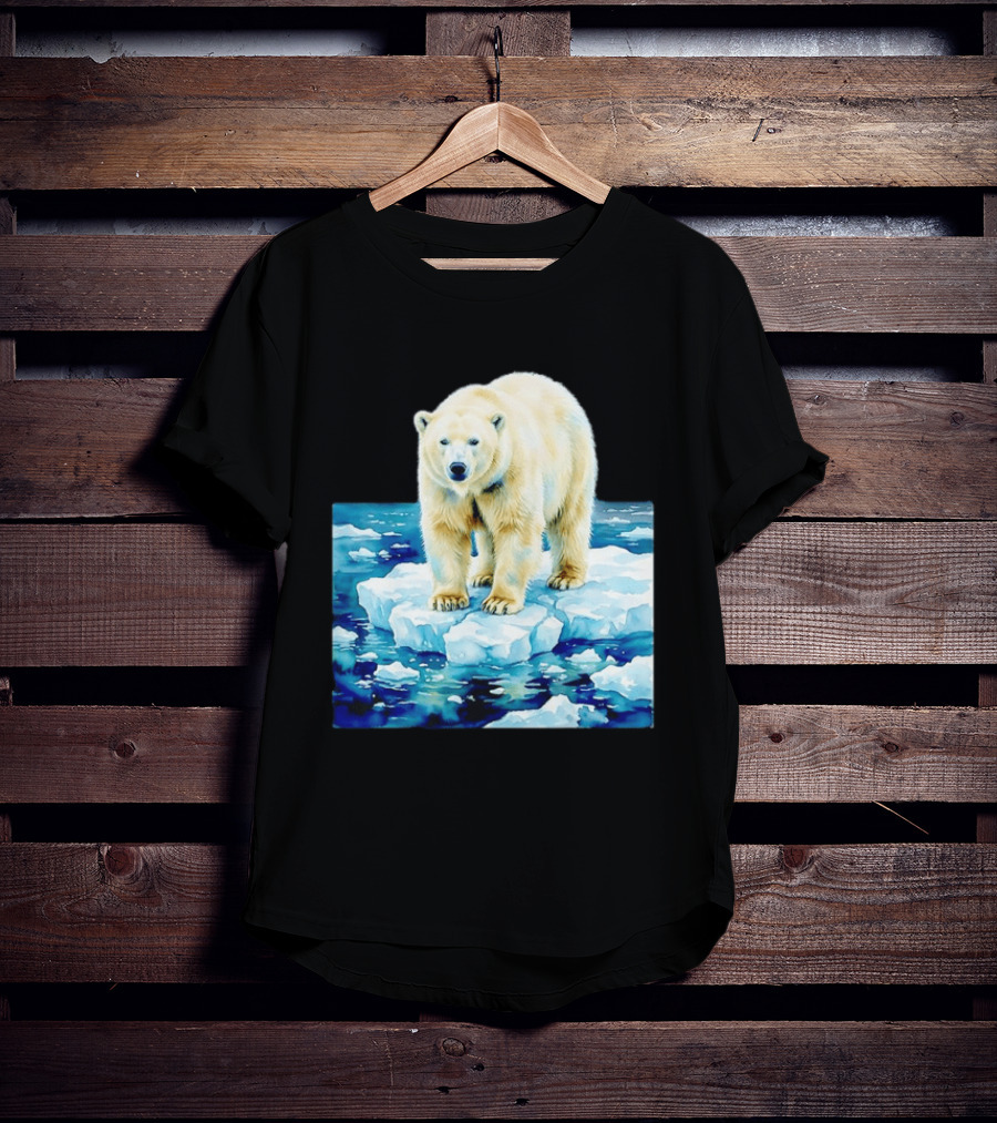 Majestic Polar Bear On Melting Iceberg Arctic Wildlife Scene T-Shirt
