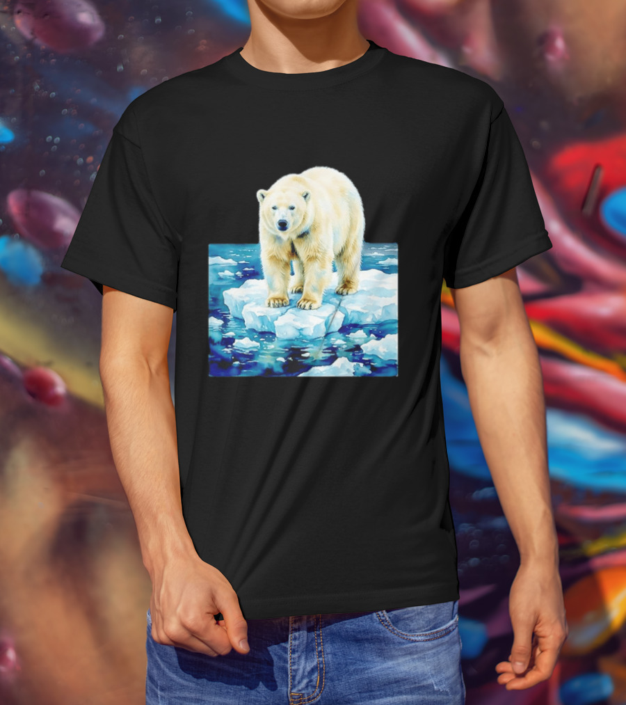 Majestic Polar Bear On Melting Iceberg Arctic Wildlife Scene T-Shirt
