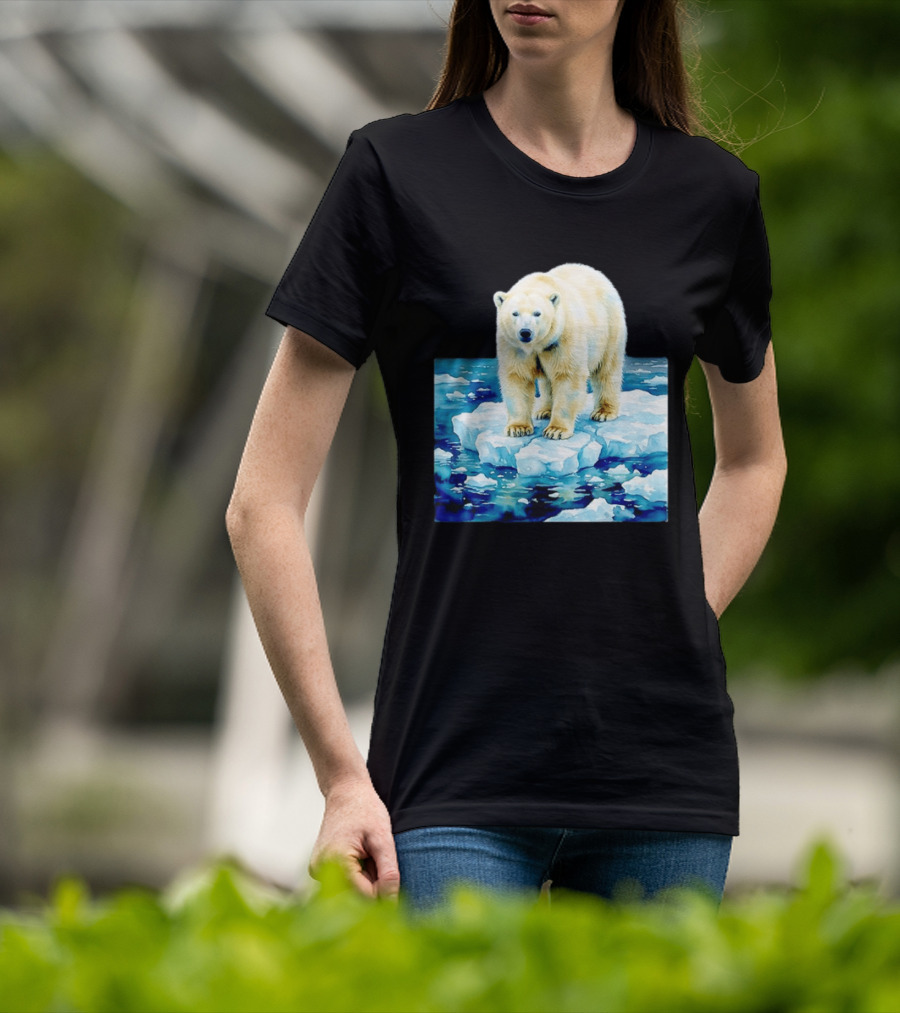 Majestic Polar Bear On Melting Iceberg Arctic Wildlife Scene T-Shirt