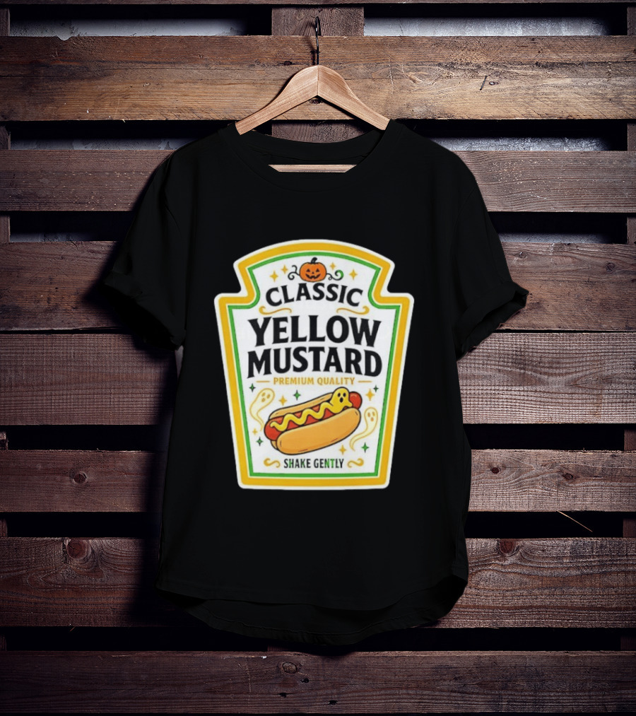 Classic Yellow Mustard Premium Quality Halloween Hot Dog Shake Gently T-Shirt