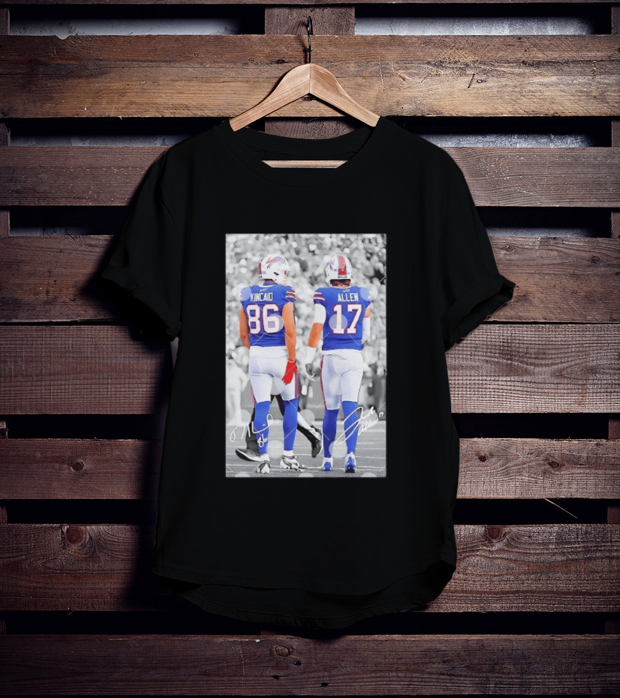 Buffalo Bills Dalton Kincaid 86 And Josh Allen 17 NFL Football Team Players T-Shirt