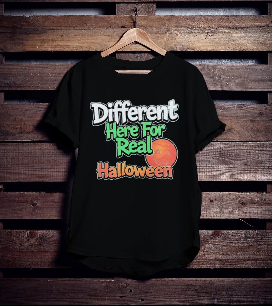 Different Here For Real Halloween Pumpkin Basketball T-Shirt