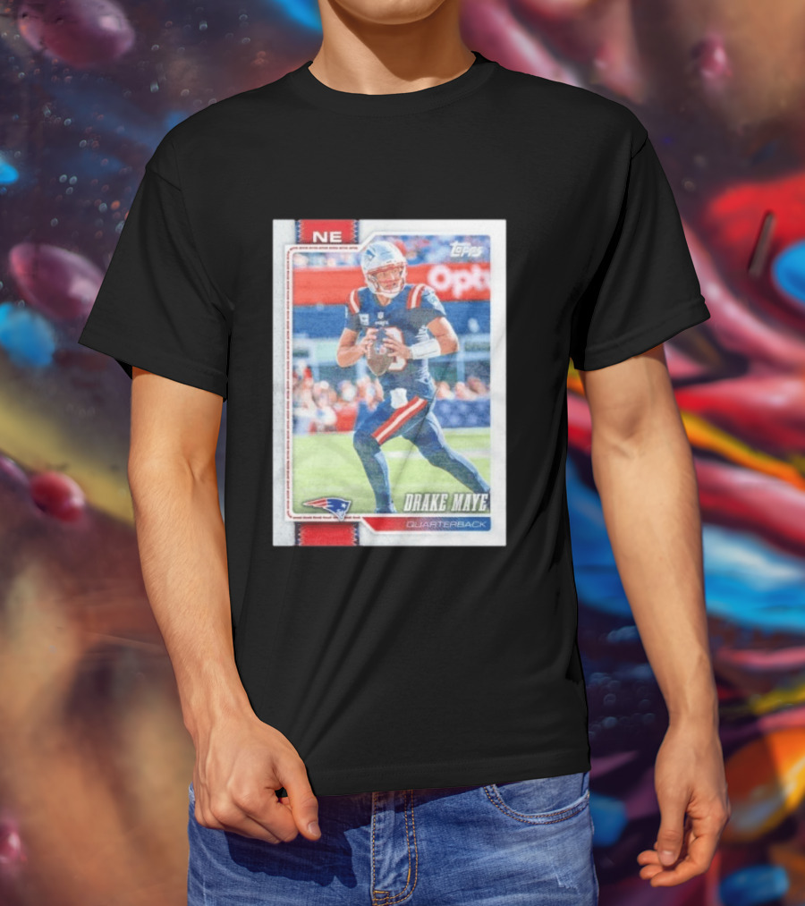 New England Patriots Drake Maye 2026 Topps Quarterback Football Card T-Shirt