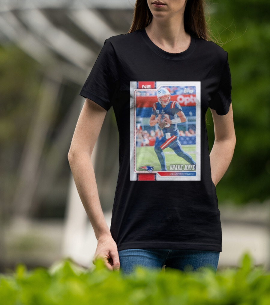 New England Patriots Drake Maye 2026 Topps Quarterback Football Card T-Shirt