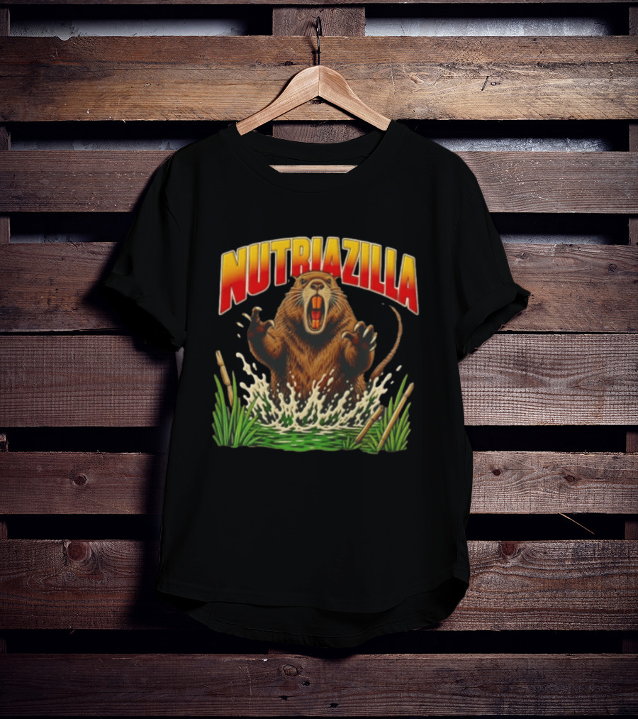 Nutriazilla Giant Nutria Emerging From Water T-Shirt