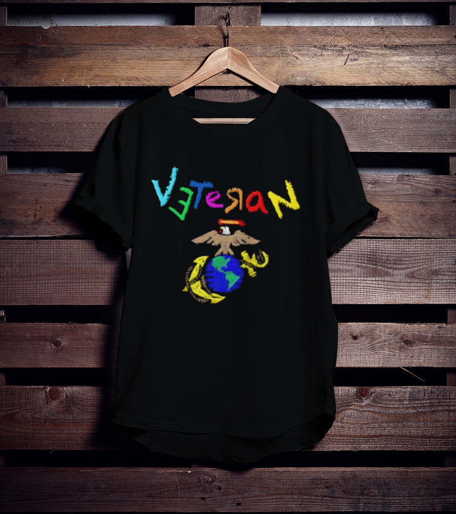 Veteran Eagle Globe And Anchor Colorful Military T-Shirt