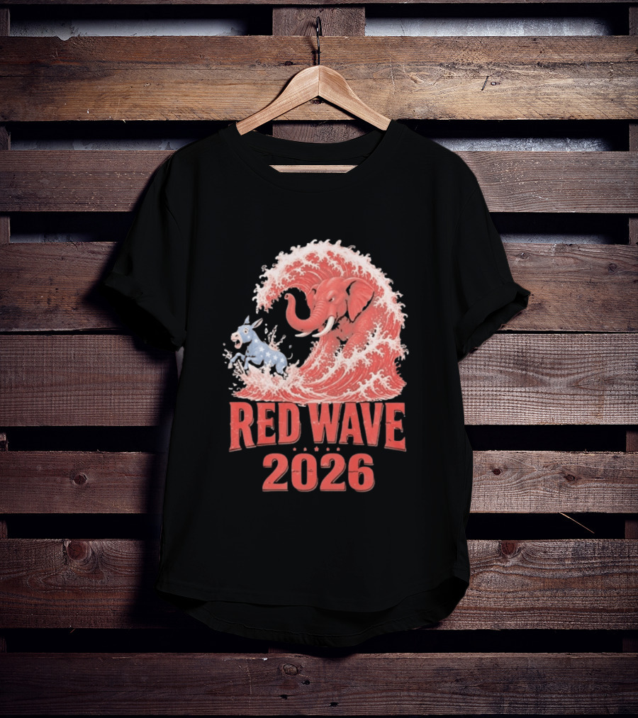 Red Wave 2026 Republican Elephant Vs Donkey Political T-Shirt