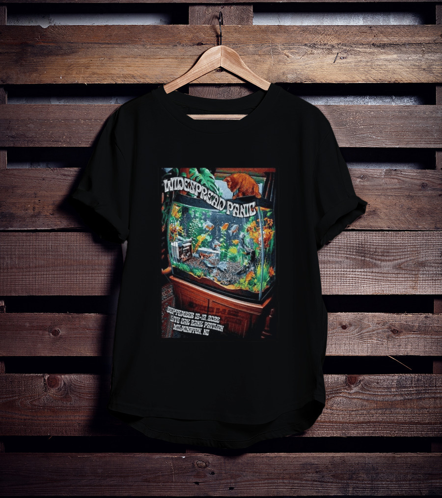 Widespread Panic Live Oak Bank Pavilion Sept 18 19 2026 Wilmington Tour Fish Tank Cat T-Shirt