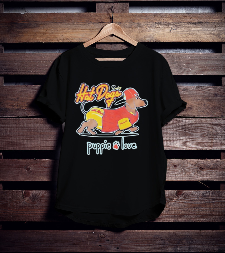 Rockin Hot Dogs Puppie Love Dachshund Dog Lover T-Shirt