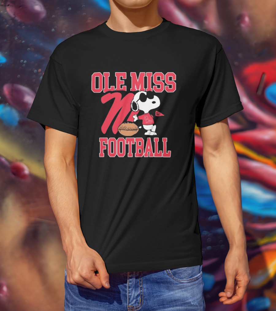 Ole Miss Football Snoopy Hotty Toddy Peanuts T-Shirt