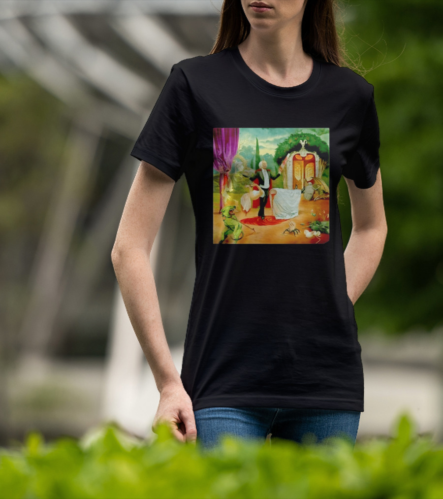 Surreal Magician Gothic Horror Sawing Woman In Half Fantasy Scene T-Shirt