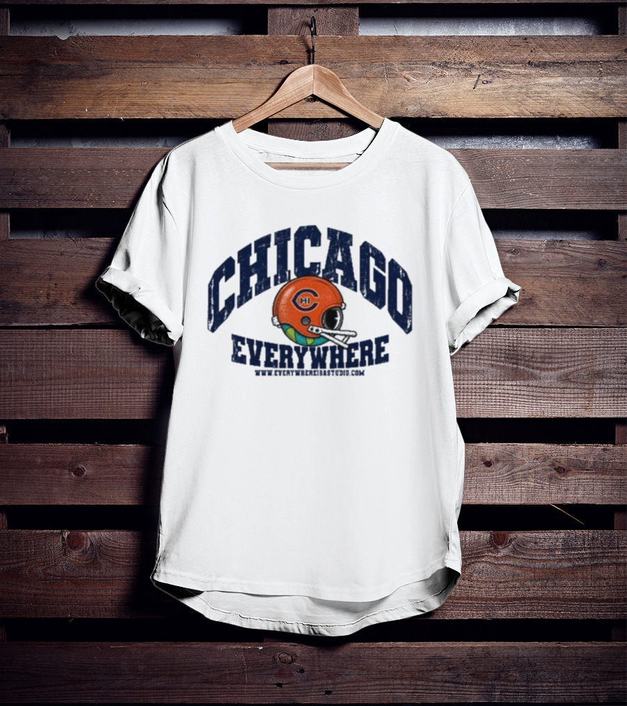 Chicago Everywhere Vintage Football Helmet 2026 T-Shirt