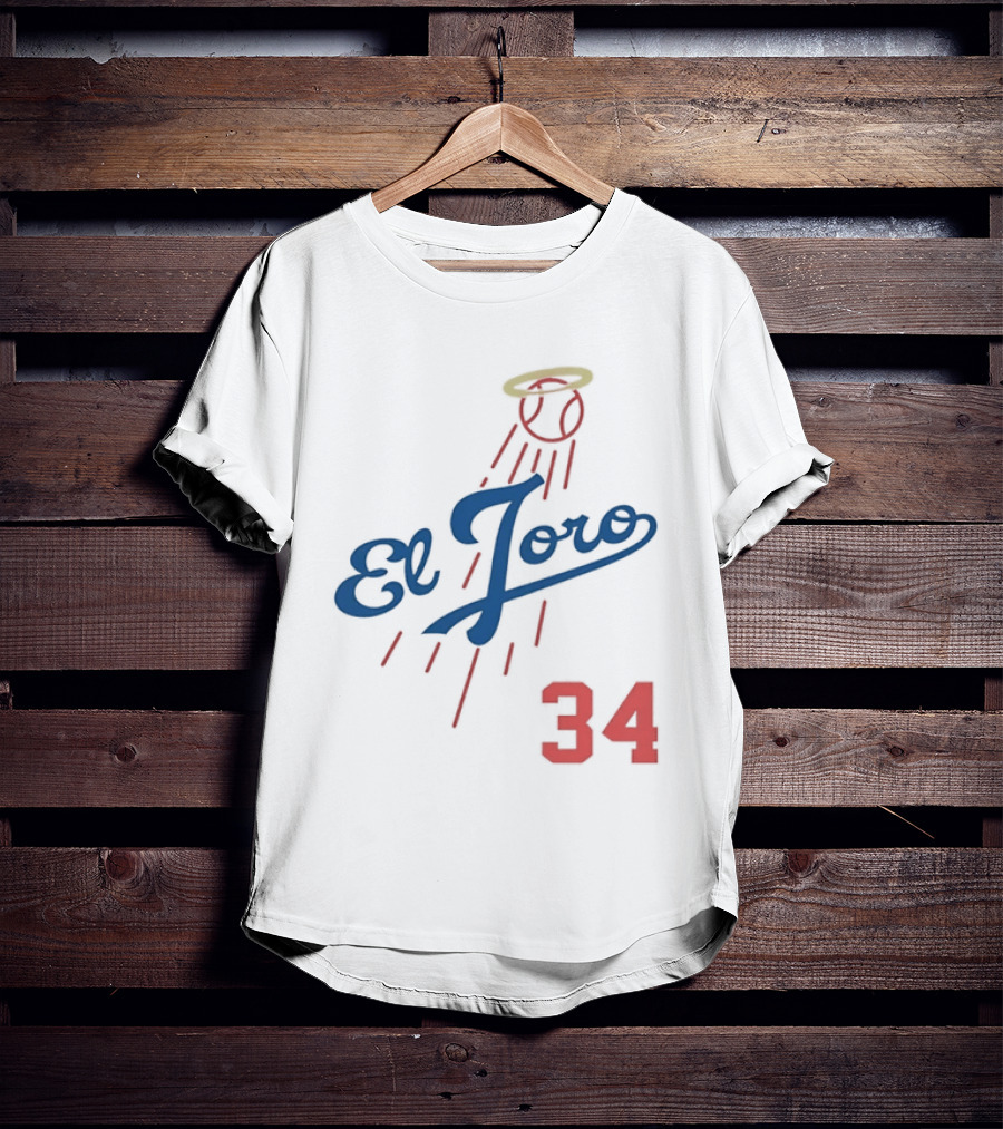 El Toro 34 Baseball Los Angeles Dodgers Fernando Valenzuela Halo T-Shirt