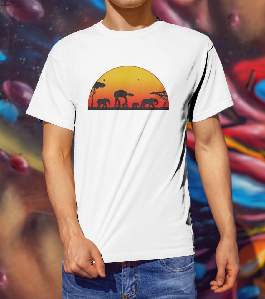 Star Wars AT AT Walker African Savanna Sunset T-Shirt