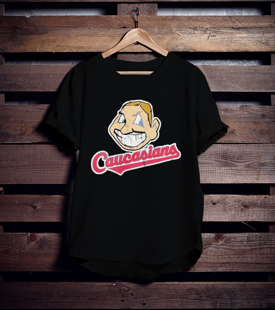Caucasians Distressed Satire Grinning T-Shirt